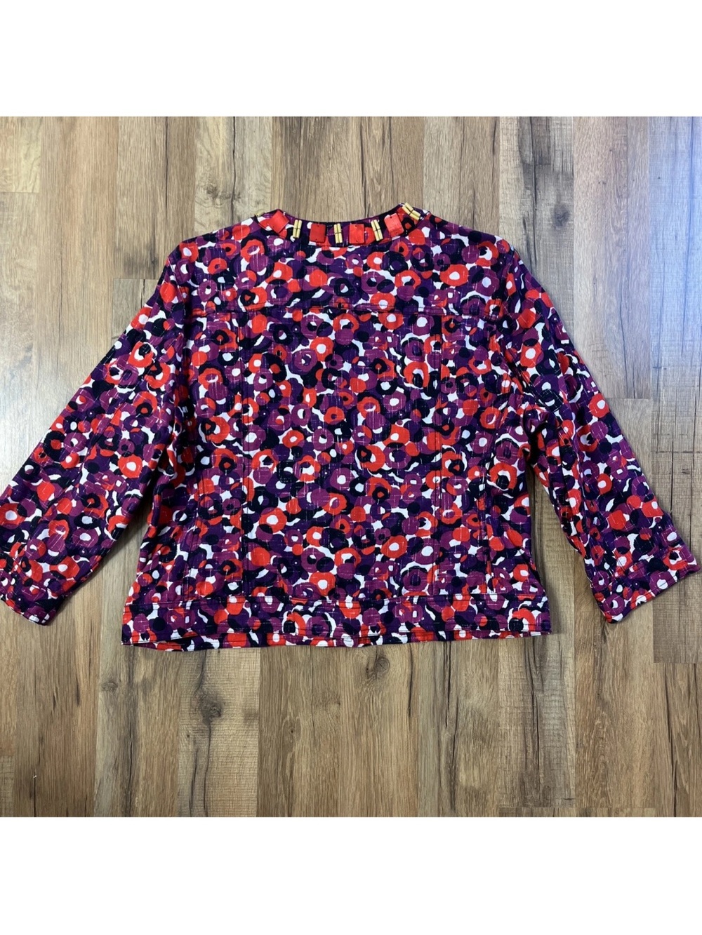 Ruby Rd. Red & Purple Floral Beaded Jacket - Picture 16 of 16